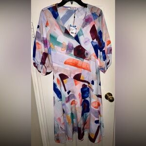 Robert Graham MultiColor Midi Dress NWT
